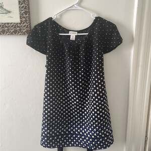 Anthropologie Maeve Black & White Polka Dot Cap Sleeve Shift Dress by MotherHood